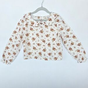 Charming Floral Kids Blouse with Peter Pan Collar